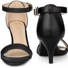 Perphy Women's Open Toe Buckle Ankle Strap Kitten Heel Sandals - 2 of 4