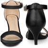 Perphy Women's Open Toe Buckle Ankle Strap Kitten Heel Sandals - image 2 of 4