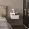 GlasFlength Nightstands Modern Nightstand Bedroom Nightstand Elegant Bedside Table with Drawer for Living Room, White, 14"*13.2"*11.6" - 2 of 4