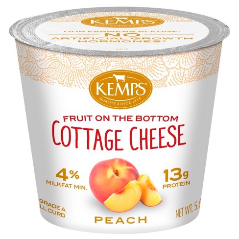 Kemps Peach Fruit On The Bottom Cottage Cheese 5 6oz Target