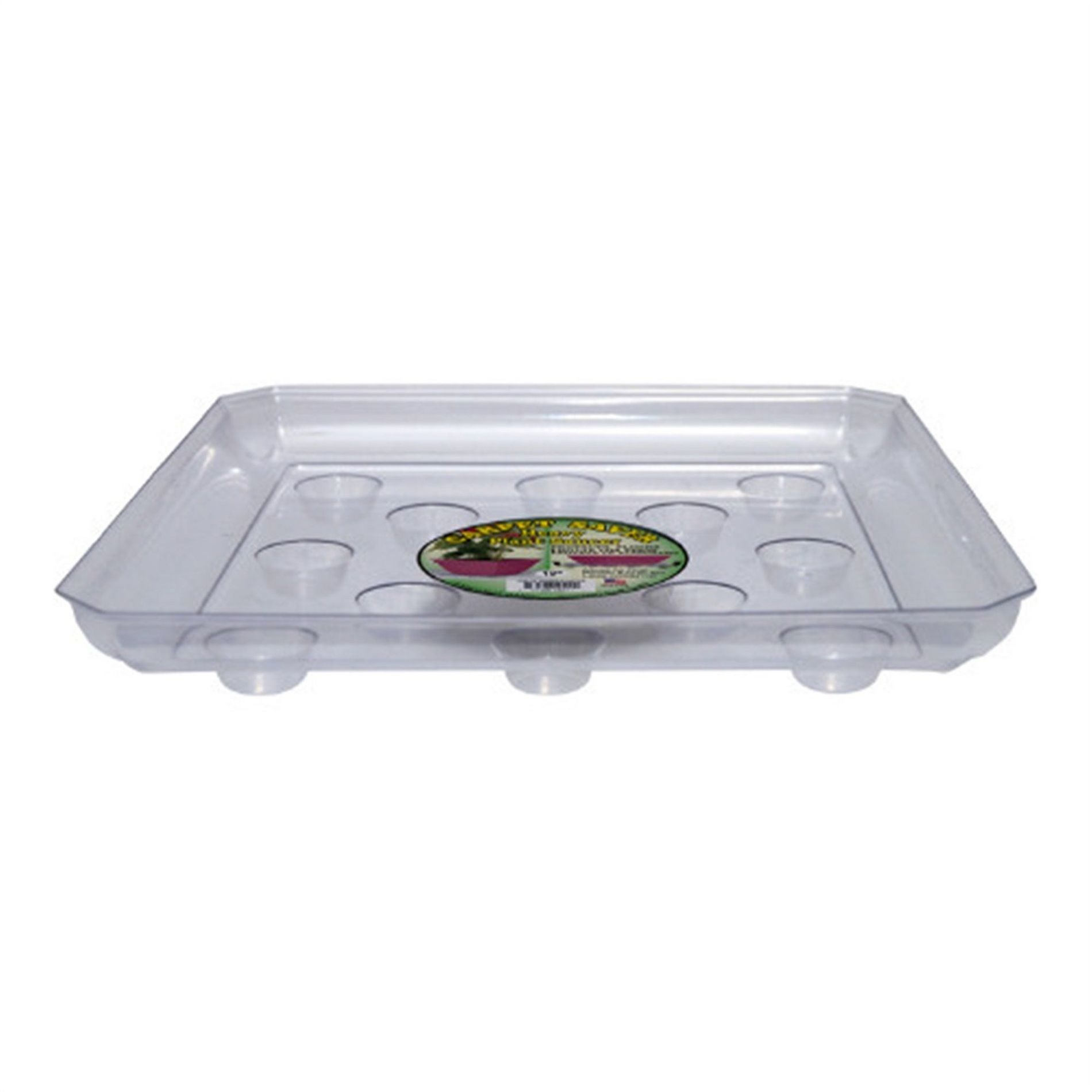 Curtis Wagner Carpet Saver Heavy Duty Square Plant Saucer, Clear, 12in