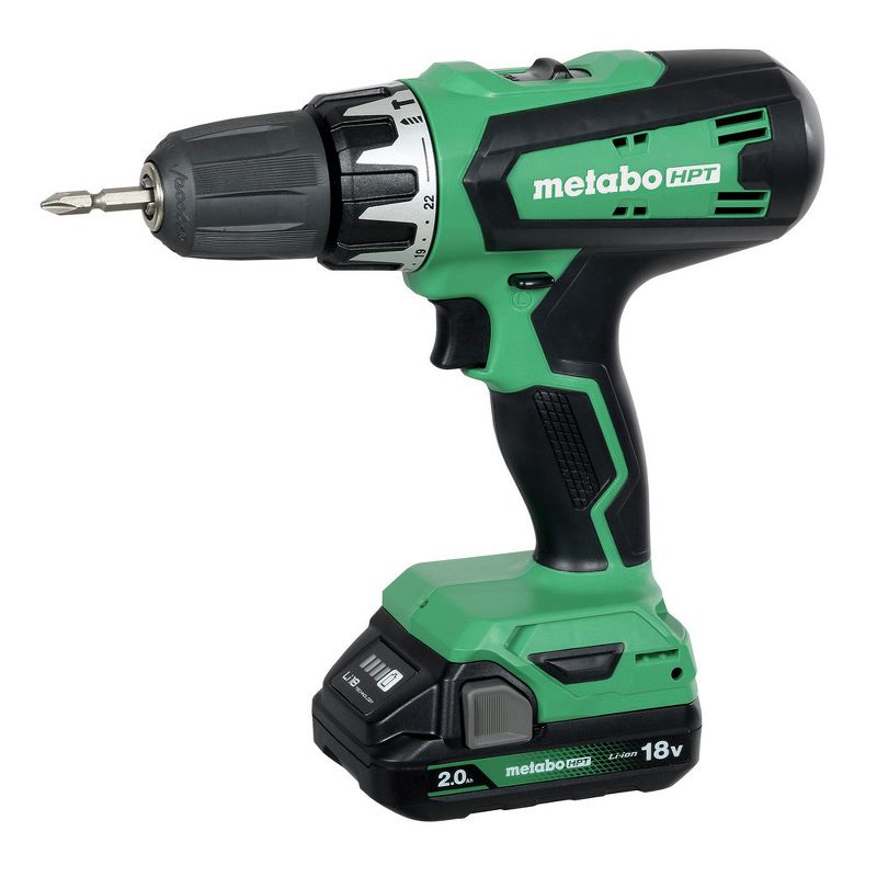 Metabo HPT KC18DFXM 18V MultiVolt Brushed Lithium-Ion 1/2 in. Cordless Hammer Drill and 1/4 in. Impact Driver Combo Kit with 2 Batteries (2 Ah), 4 of 9