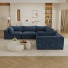 Dewdrop Blue&White Cloud Sofa, Corduroy Fabric Deep Seat Couch with Removable Cushion, No Assembly Needed - 2 of 4