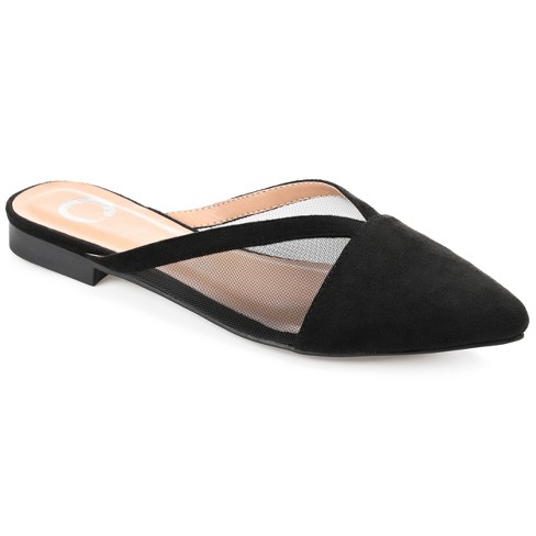 Black pointed best sale toe flat mules