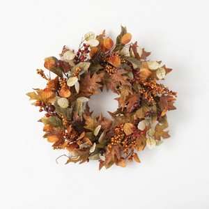 Sullivans Artificial Mixed Leaf Wreath - 1 of 3