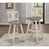 Amsonia Cross Back Bar Height Dining Swivel Chair in White (Set of 2) - Lexicon - 2 of 4