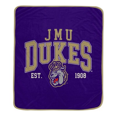 NCAA James Madison Dukes Vintage Arch Block Flannel Fleece Blanket