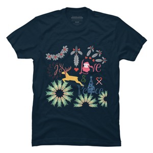 Men's Design By Humans Colorful Christmas Collage  By famenxt T-Shirt - 1 of 4