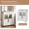 Mobile Kitchen Island Cart, with 360° Rolling Wheels, Drawers, Spice Rack, Handle, Versatile Storage and Serving Cabinet for Kitchen Dining Room - 4 of 4