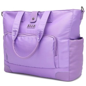 ELLE Luggage Voyage 25L Twill and Vegan Leather Weekender Tote Bag - 1 of 4