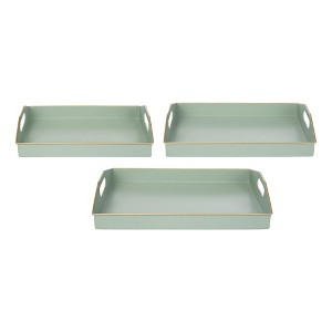 Transpac Metal Green Trays Set of 3 Home Decorations Spring - 1 of 1