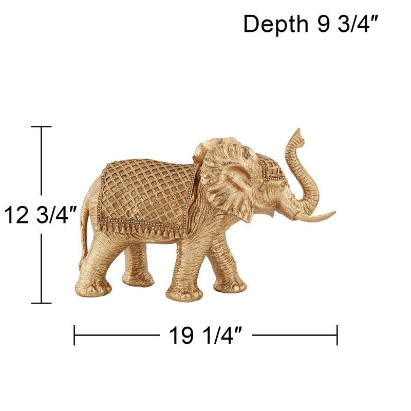 Kensington Hill Walking Elephant 12 3/4" High Gold Sculpture, 4 of 10