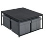 NicBex Modern Square Coffee Table Set of 5 with 4 Storage Stools and Metal Frame for Living Room - 3 of 4