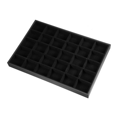 5 Pack Black Velvet Ring Insert Display Jewelry Storage Box, 100