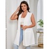 YESFASHION Women's Plus Size Sleeveless Blazer Lapel Single Button Casual Work Office Jacket Vests with Pockets - 3 of 4