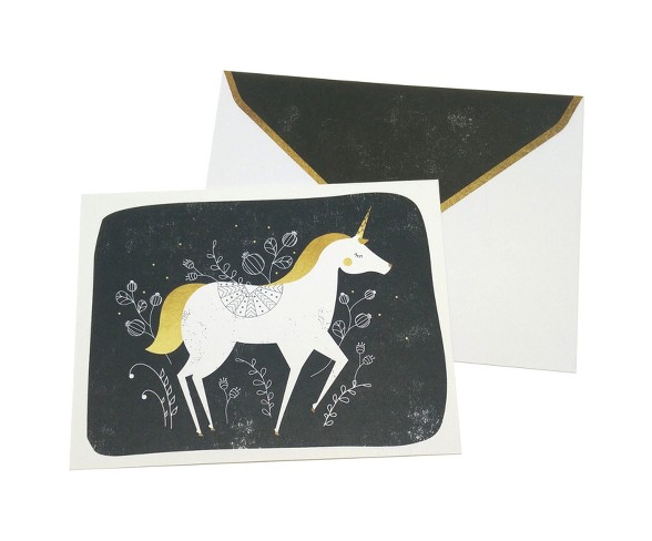 10ct Unicorn Dreams Blank Cards - Green Inspired
