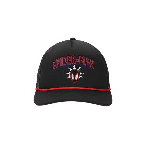 Spider-Man Into The Spider-Verse Miles Morales Spidey Sense Adult Black Trucker Hat - 1 of 4