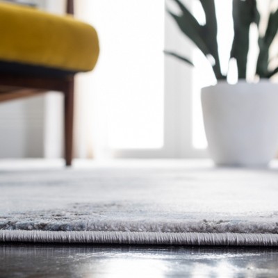 Eclipse Gray Abstract Hand-Knotted 2'7" x 5' Easy-Care Rug