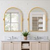 Wooakway 32"H Arched Bathroom Mirror with Pivoting Design Metal Frame for Vanity Living Room Bedroom Entryway Black - 3 of 4