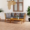 vidaXL Bookshelf Board Dark grey cushions and natural wood Solid acacia wood - 2 of 4