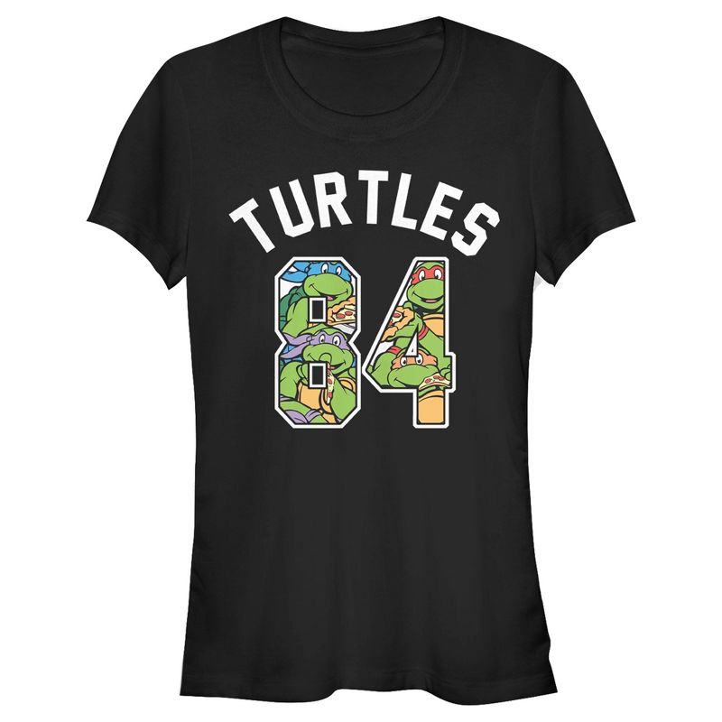 Juniors Womens Teenage Mutant Ninja Turtles 84 Turtles T-Shirt, 1 of 5