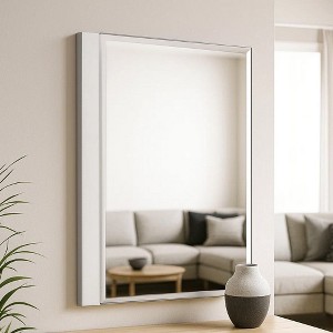 Royal Hampton Dresser Mirror, 40 Inch, Sleek White Wood, Frameless Design - 1 of 4