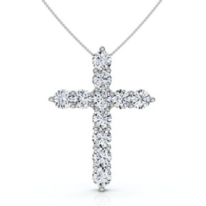 Pompeii3 4Ct TW Diamond Cross Pendant 14k Gold Women's 18" Necklace Lab Created - 1 of 4