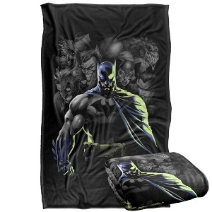 Kids' Batman Villains Unleashed Silky Touch Blanket White 36X58 - 1 of 4