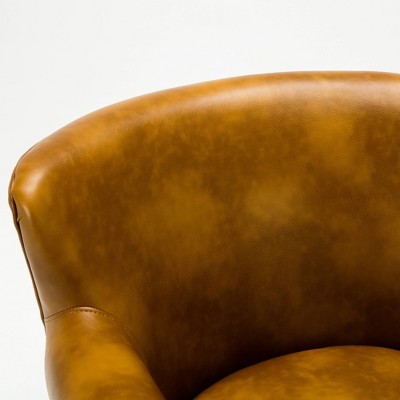 Traditional Holly Red Leather Gel Club Chair with Wood Accents