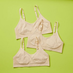 Yellowberry 3pk High-Quality Double-Layered Seamless Strappy Back Wire-Free Girls Bra for Teens & Tweens Ideal for First Bra & Everyday Wear - 1 of 4