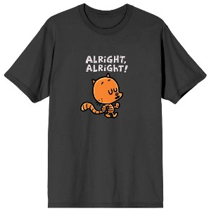 Dog Man Lil’ Petey Alright Alright Adult Charcoal Crew Neck Short Sleeve T-shirt - 1 of 4