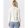 Allegra K Women's Texture Long Sleeve Casual Office Ruffled Mock Neck Tops - 3 of 4