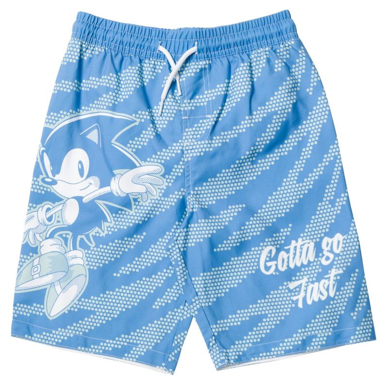 SEGA Sonic the Hedgehog Knuckles Tails Pullover Rash Guard and Swim Trunks Outfit Set Little Kid to Big Kid, 3 of 8