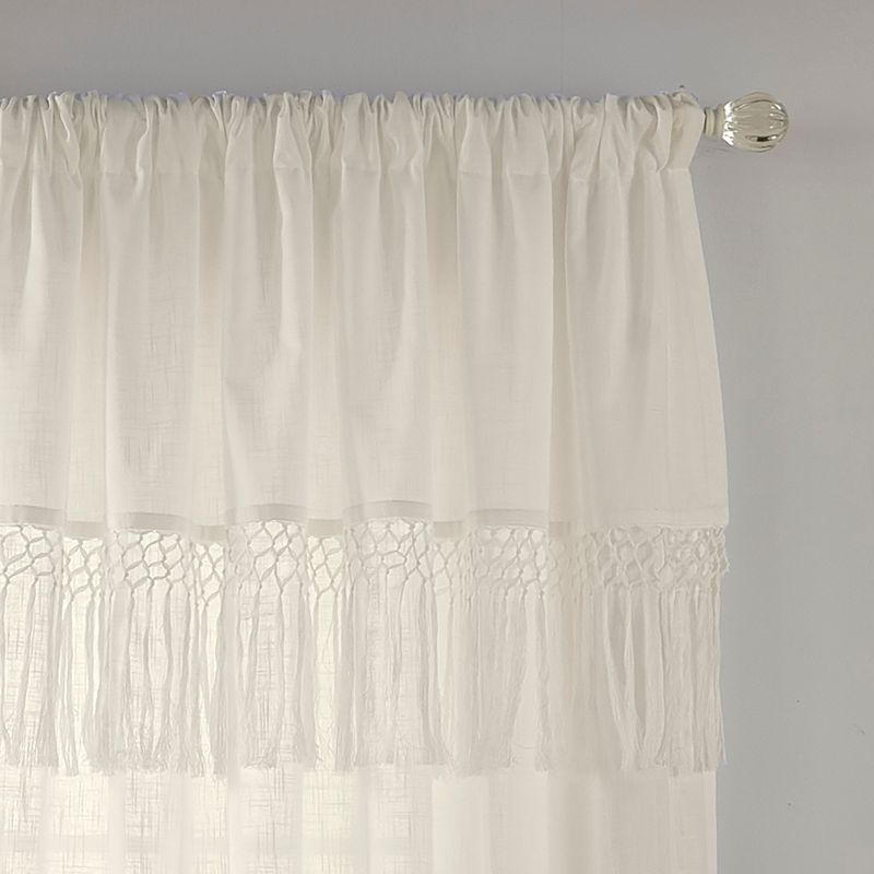 Calypso Boho Macramé Tassel Semi Sheer Single Window Curtain Panel - Elrene Home Fashions, 2 of 4