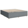 vidaXL Upholstered Bed Frame - Light Gray King Size Fabric Bedstead with Sturdy Slat Support and Pine Wood Legs for Bedroom - 2 of 4