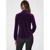 INSPIRE CHIC Women's Pocket Front Velvet Long Sleeve Casual Button Down Shirt - 4 of 4