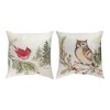 18" Throw Pillow SNOWY FOREST OWL/CARDINAL Winter Scene – Polyester by Manual Woodworkers and Weavers - 3 of 3
