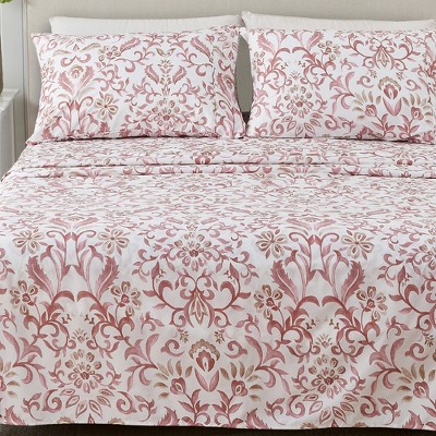 Winter Floral Brushed Microfiber Sheet Set - Great Bay Home