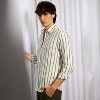 Campus Sutra Men Men's Saltbox Beige & Sage Green Lined Halo-Striped Shirt - 2 of 4