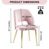 Kumasinova Luxury Velvet Dining Chairs with Metal Legs,Set of 2/4,Chic Armless Accent Chairs with Hollow Back for Kitchen&Dining Room,350lbs Max - 3 of 4
