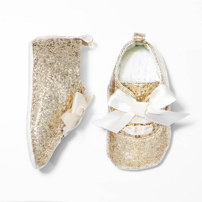 baby girl gold glitter shoes