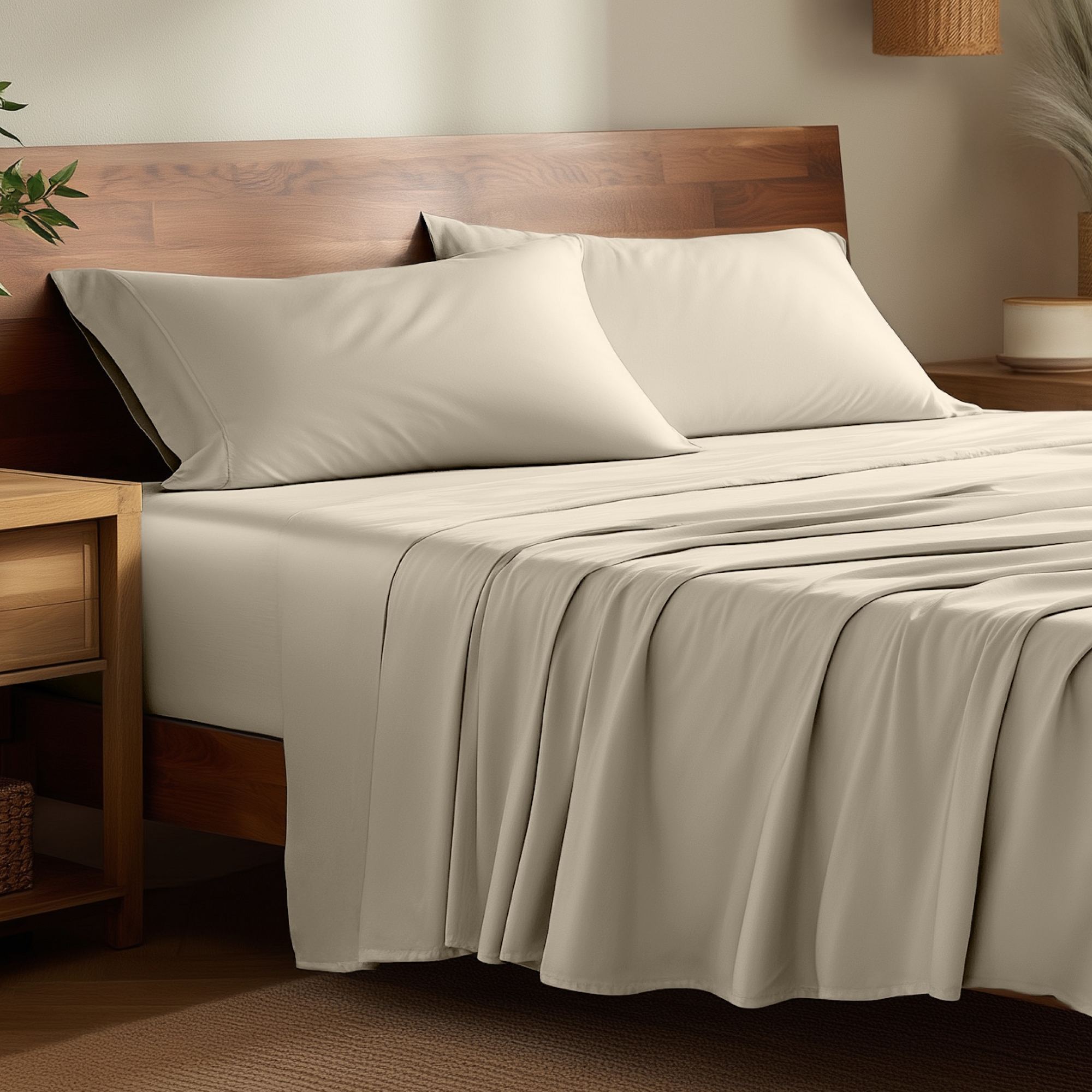 Ultra-Soft Rayon from Bamboo Sheet Set by Bare Home - Queen, Sand