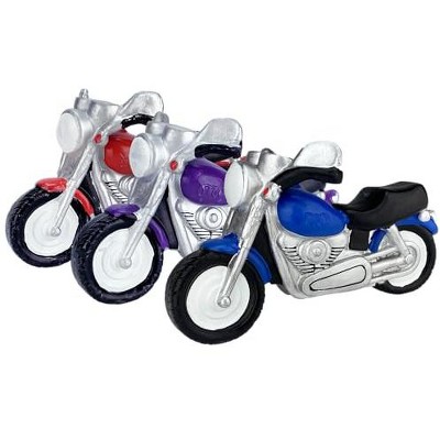 Multipet Vehicles - Motorcycle New Assorted Colors (Red, Purple, and Blue) Dog Toy