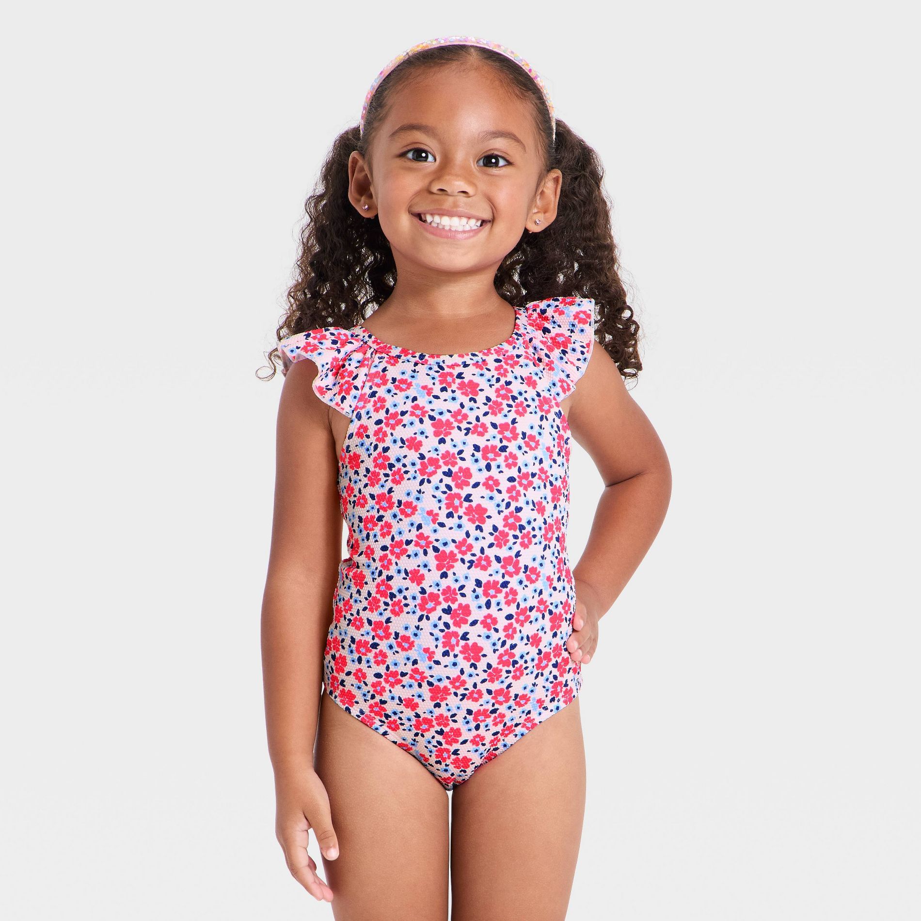Toddler Girls' One Piece Swimsuits - Cat & Jack™ Cream