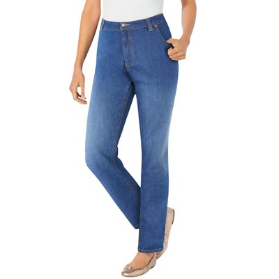 Woman Within Plus Size Straight-Leg Stretch Denim Jean