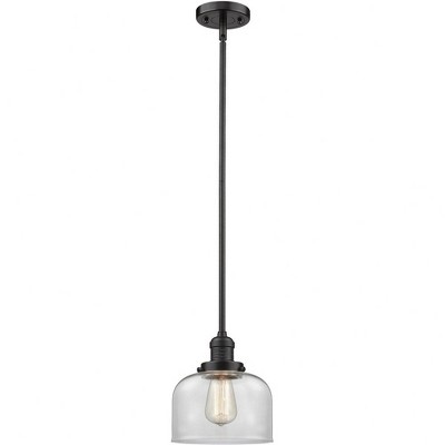 Bell - 1 Light Stem Hung Mini Pendant In Industrial Style-10 Inches Tall and 8 Inches Wide