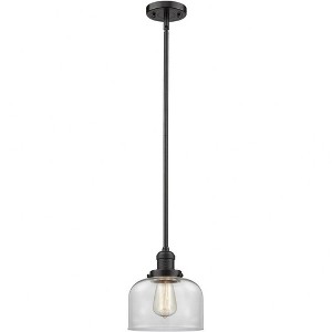 Bell - 1 Light Stem Hung Mini Pendant In Industrial Style-10 Inches Tall and 8 Inches Wide - 1 of 1