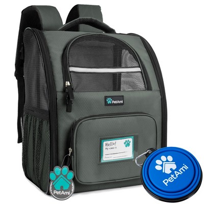 Dark Gray Medium Soft Sided Pet Carrier Backpack