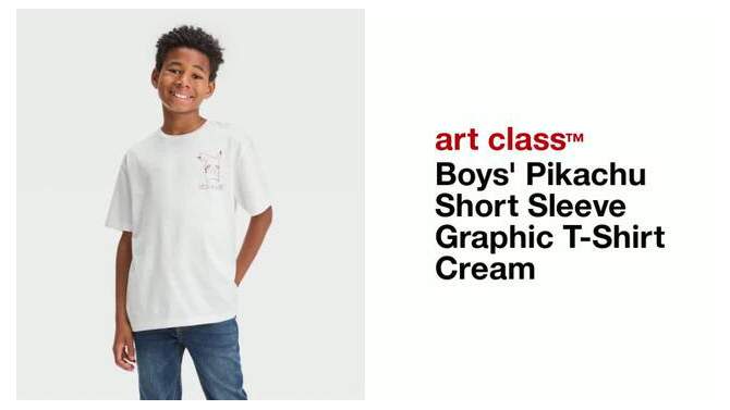 Boys&#39; Pikachu Short Sleeve Graphic T-Shirt - art class&#8482; Cream, 2 of 5, play video