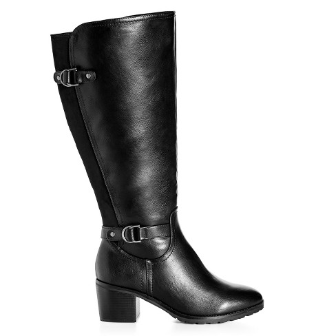 Wide fit 2024 long black boots